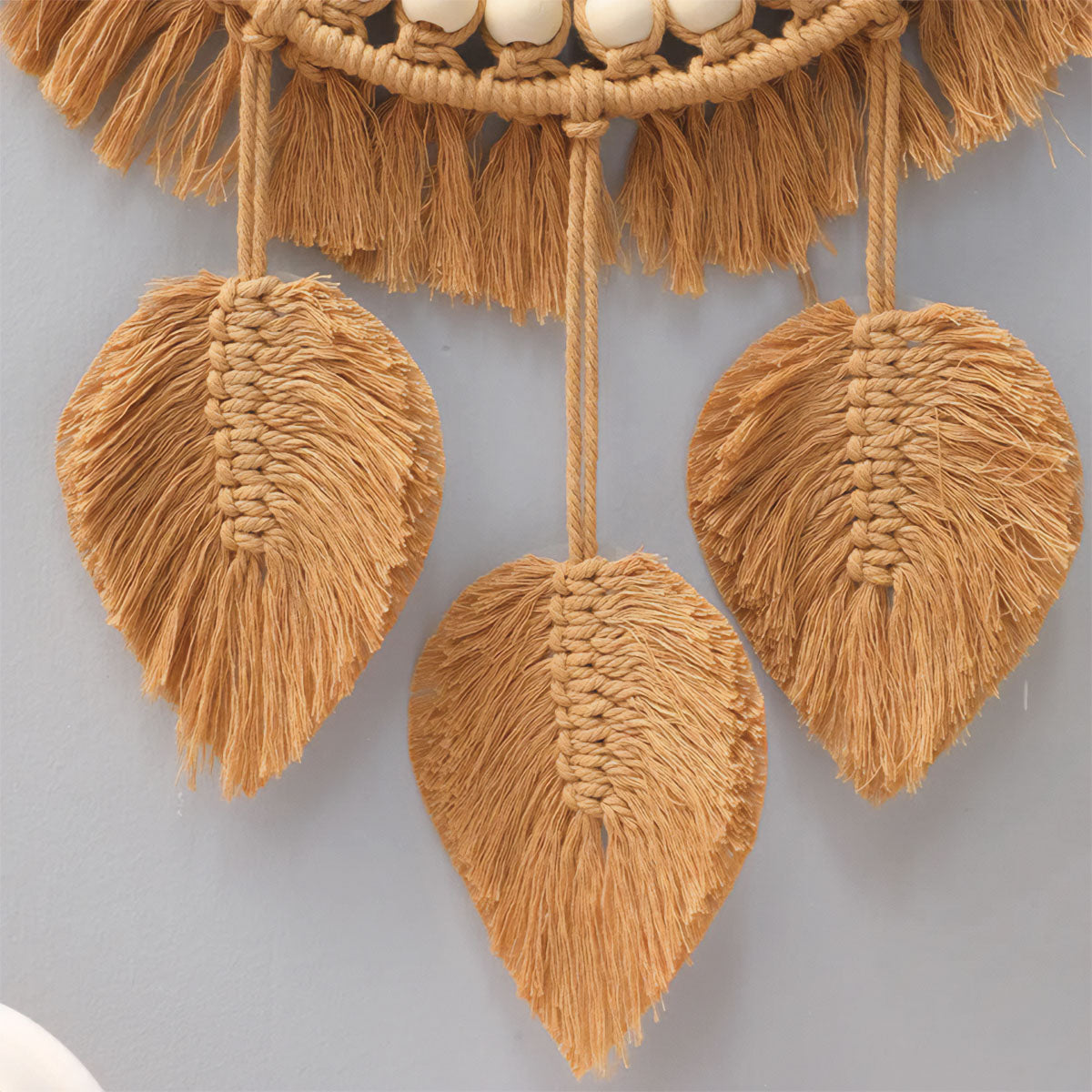 Soleil Vinter | Miroir en macramé – perles élégantes