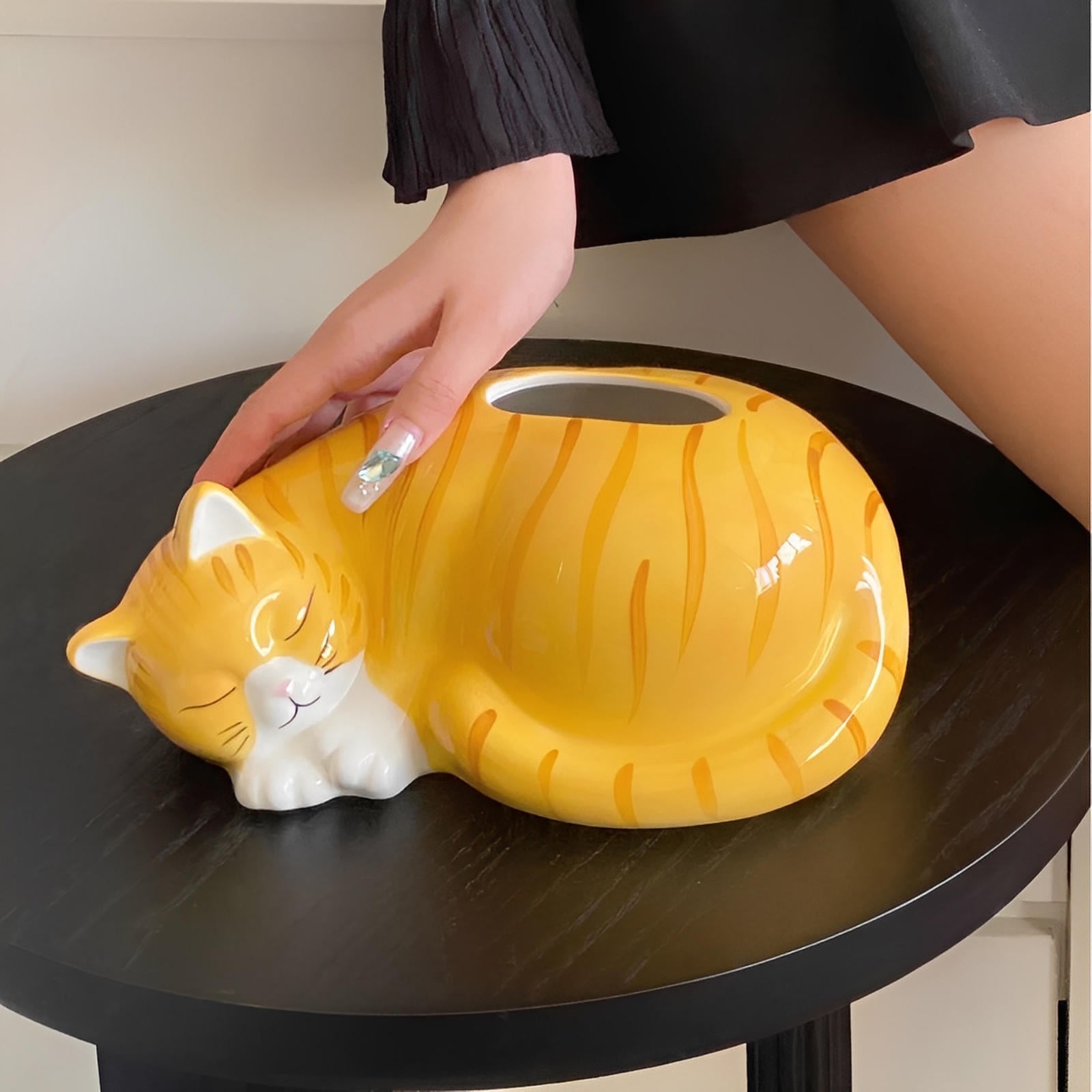 Boîte à Mouchoirs en Céramique Neko
