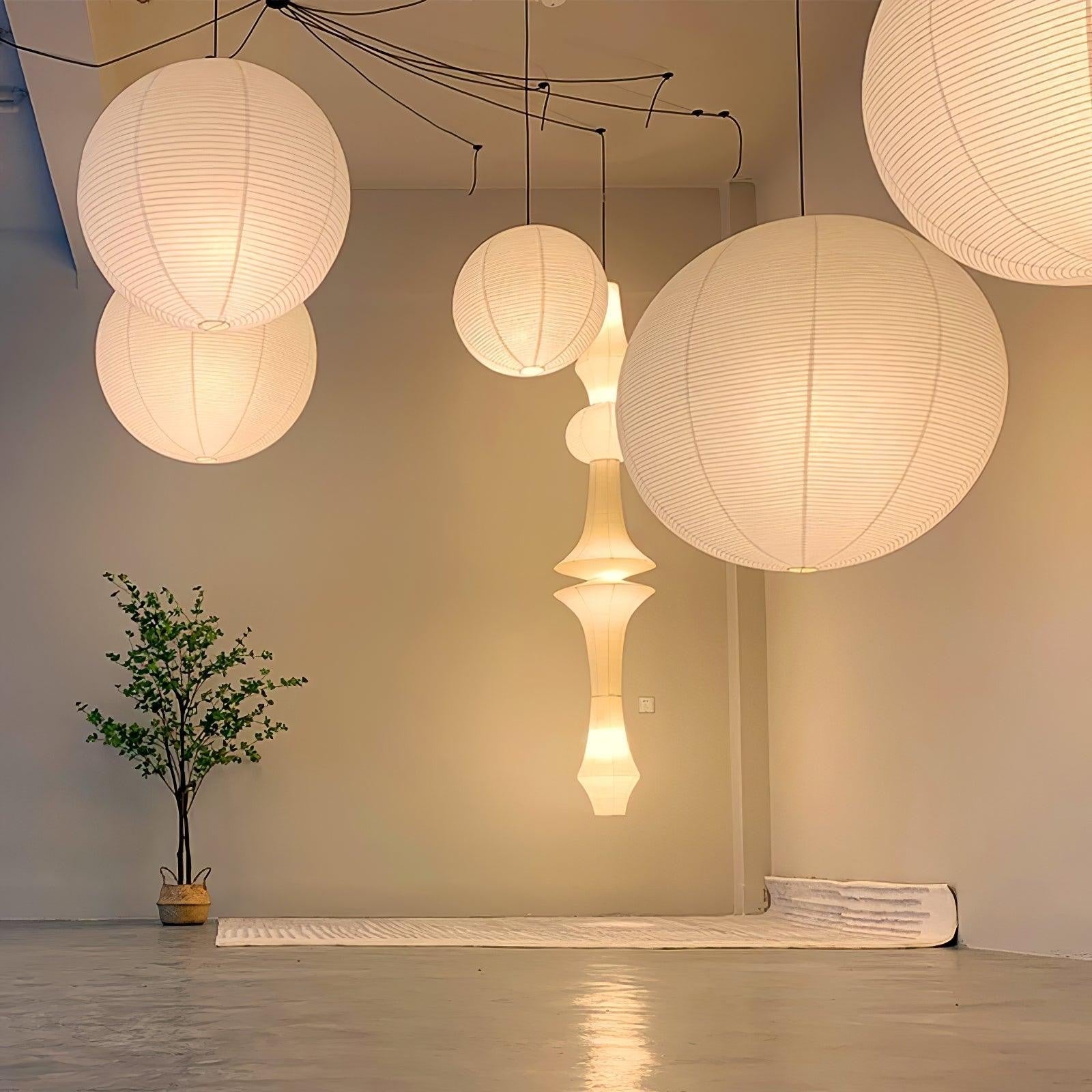 Solerg | Suspension en papier de riz – lumière chaude – design japonais