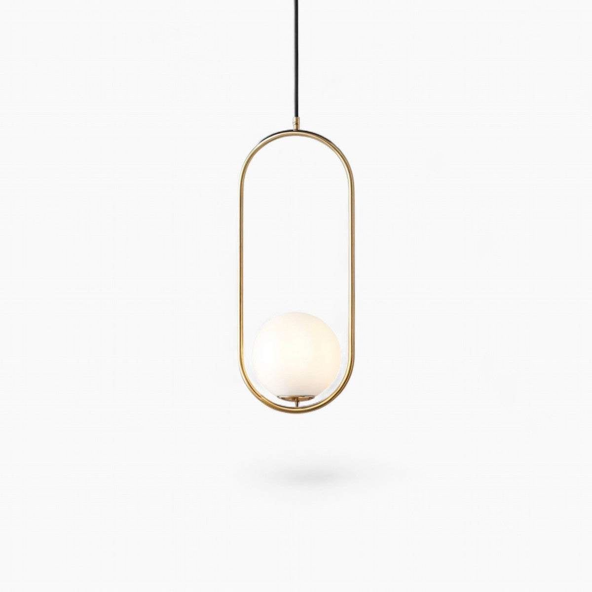 Linge Lind | Suspension réglable – cadre doré – abat-jour en verre
