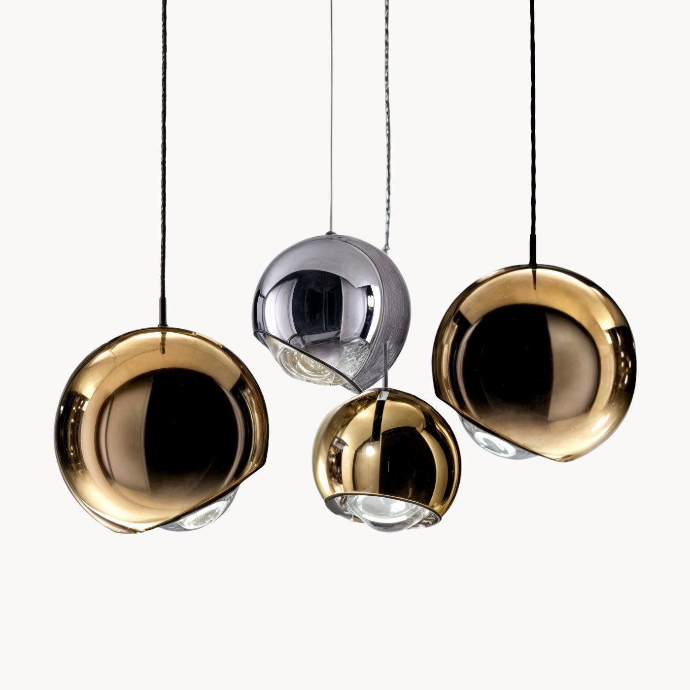Blåent | Suspension LED Art Déco – argent et or – 90-260V