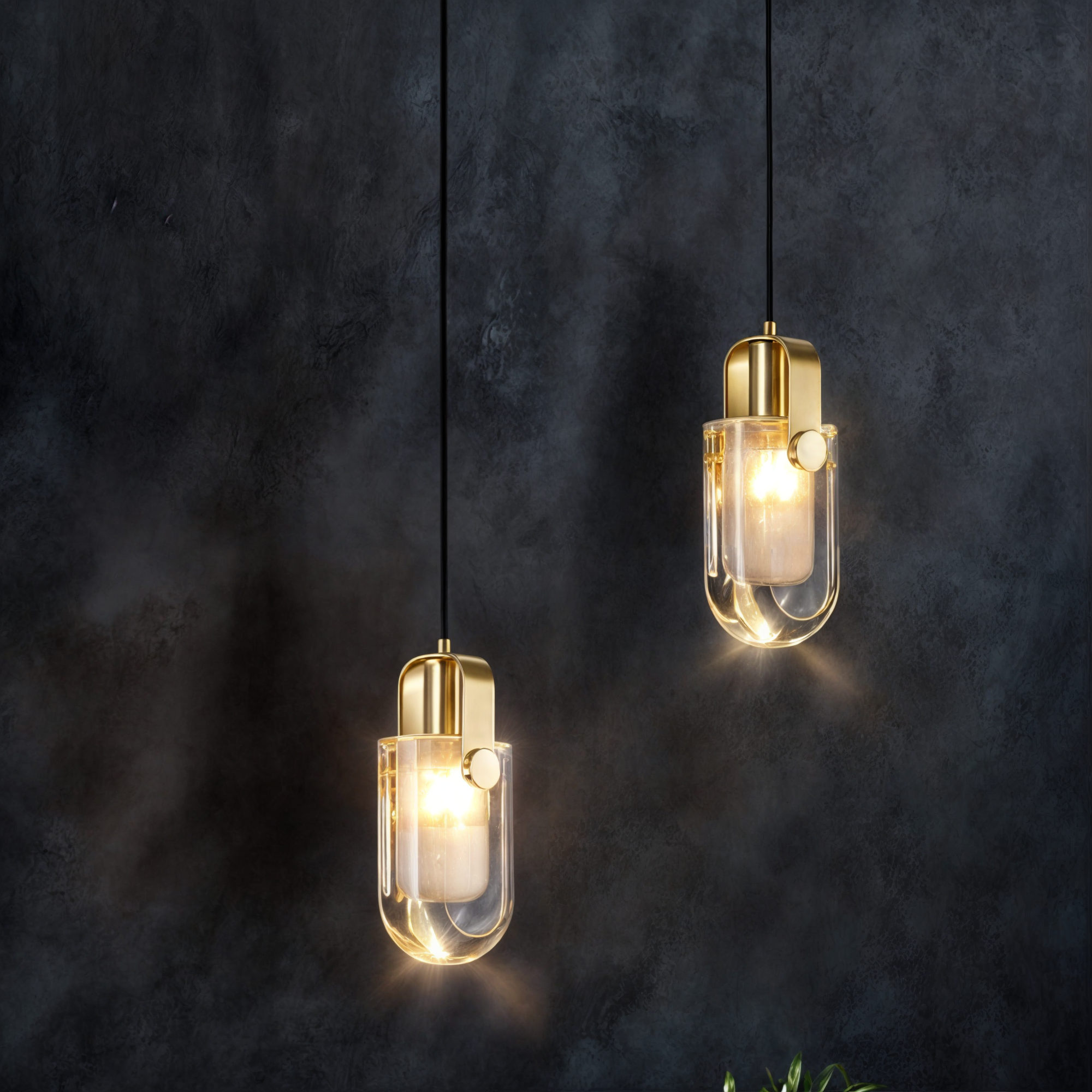 Maison Berg | Suspension moderne en or ovale – cristaux, cuivre & verre – 3 couleurs de lumière