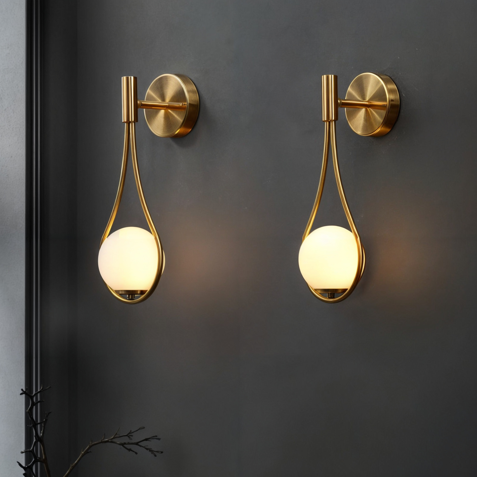 Maison Vinter | Applique murale LED – Design moderne – Noir/Or