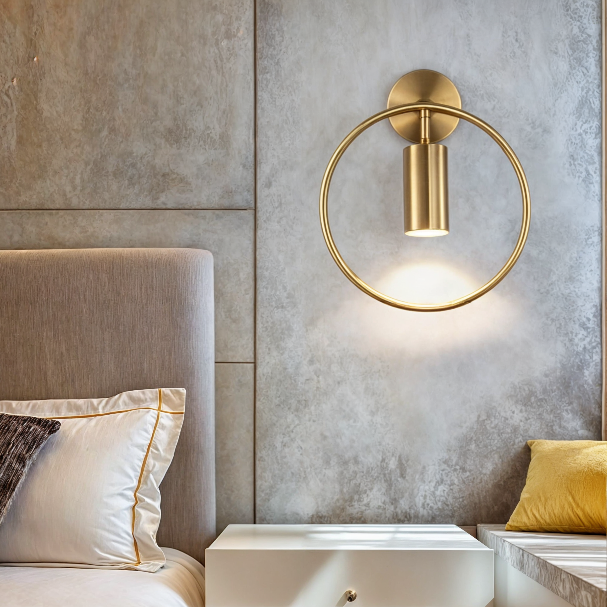 Nuit Ro | Applique murale moderne en fer et verre – lumière LED chaude/naturelle