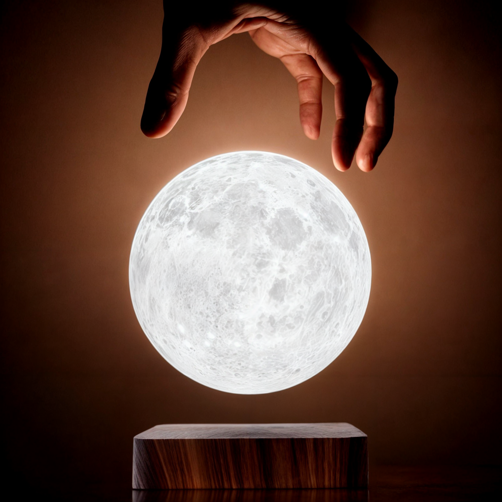 Skoumi | Lampe Lunaire Flottante – LED 3D tactile & télécommande